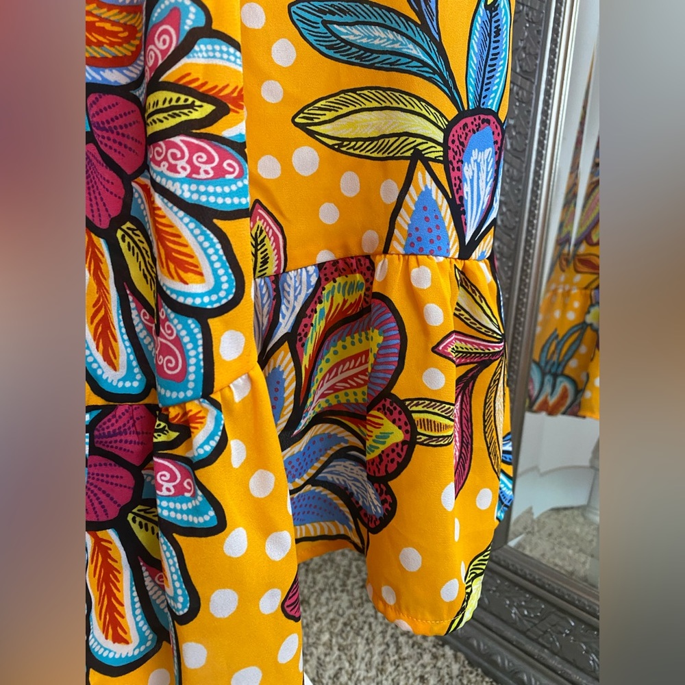 NWT Tabitha Brown x Target Orange Floral Print Long Duster Size XS Kimono Dress - Picture 11 of 15